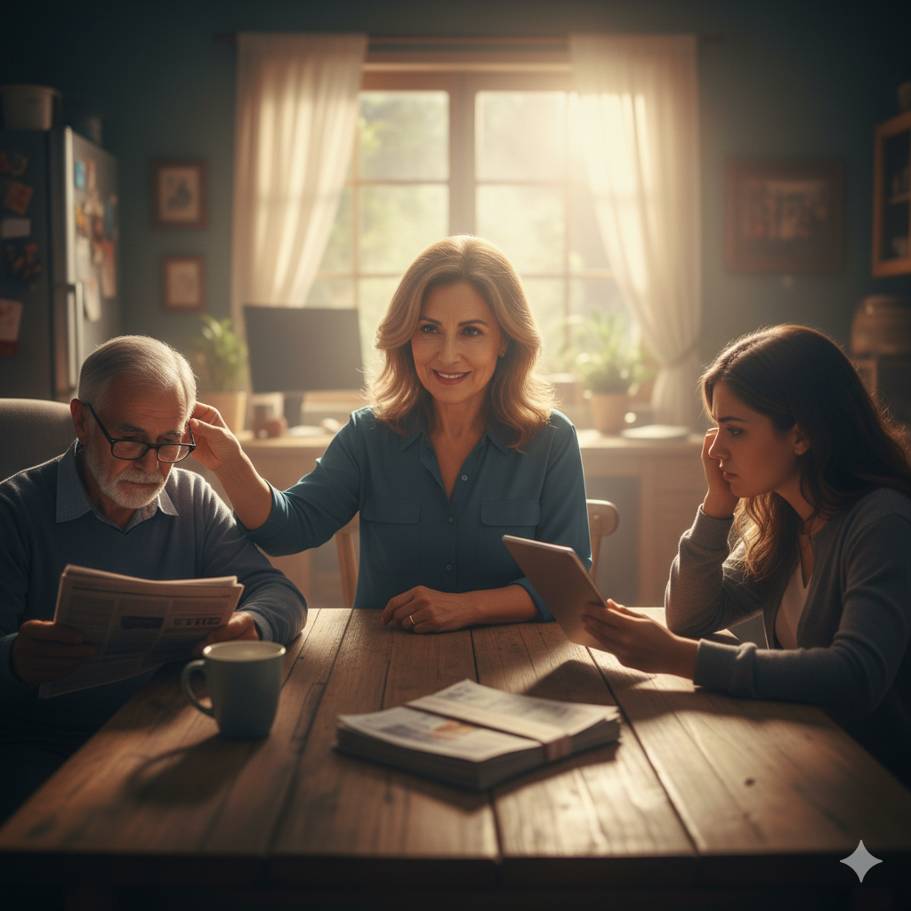 Generación Sándwich: Cómo Navegar la Doble Presión de Hijos y Padres Mayores